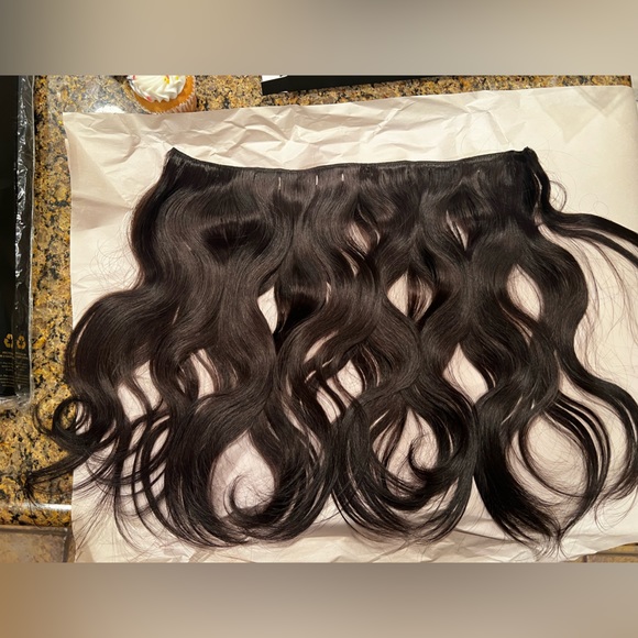 Bellami 16in Hair Extensions - 1 Weft & 2 I-Tip Natural Body Wave Off Black - Picture 10 of 10